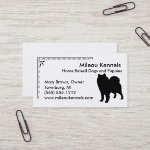 Tarjeta De Visita Samoyed Silhouette