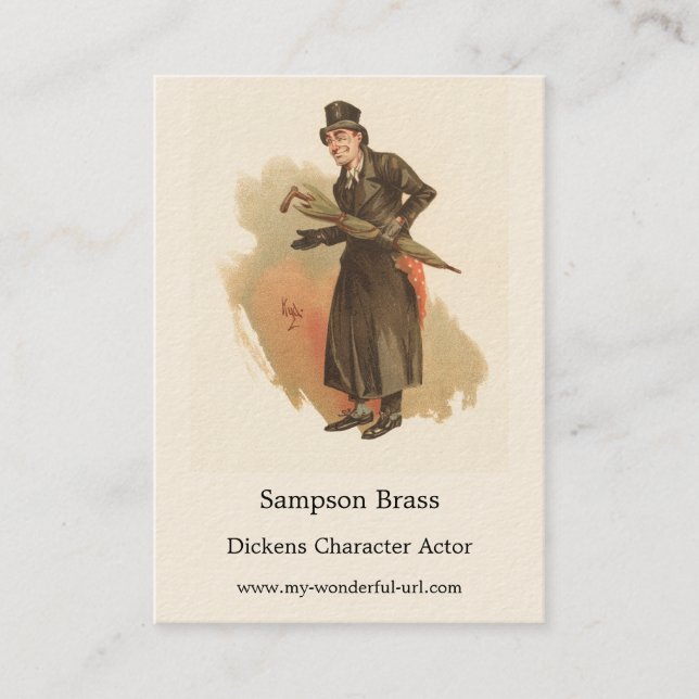 Tarjeta De Visita Sampson Brass, Kyd, Dickens The Old Curiosity Shop (Anverso)