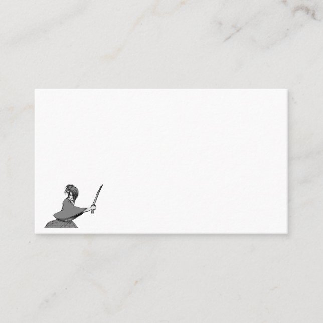 Tarjeta De Visita samurai manga boy bushido japan (Anverso)