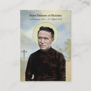 Tarjeta De Visita San Damien religioso de la sagrada carta Molokai H