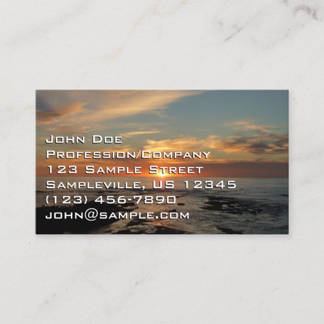 Tarjeta De Visita San Diego Sunset II (Anverso)