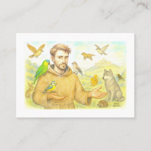 Tarjeta De Visita San Francisco - el sermón para las aves y los anim