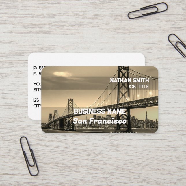 Tarjeta De Visita San Francisco Retro (Anverso/Reverso In Situ)