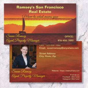 Tarjeta De Visita San Francisco Sunset Inmobiliaria 1124
