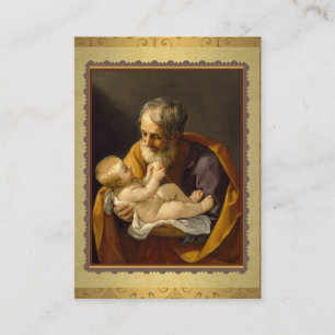 Tarjeta De Visita San José que lleva a cabo el rezo de Jesús