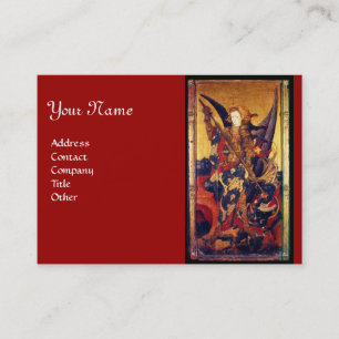 Tarjeta De Visita San Miguel Vanquishing Devil como caballero mediev