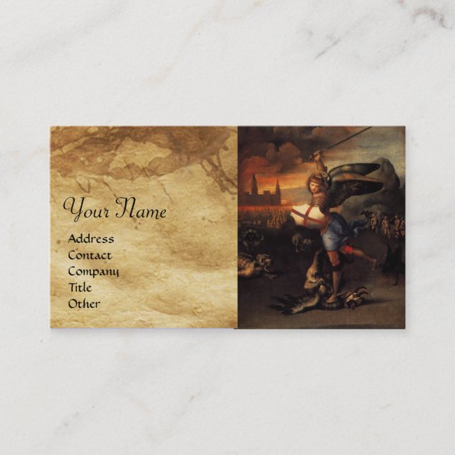 Tarjeta De Visita San Miguel y el dragón (Anverso)