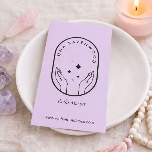 Tarjeta De Visita Sanador Maestro de Reiki Celestial Moderno Suave L