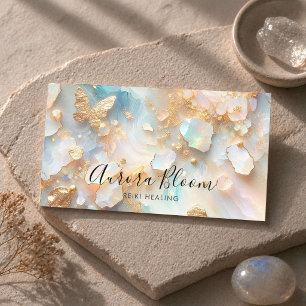 Tarjeta De Visita Sanadora Reiki de Moonstone Mariposa Ópalo