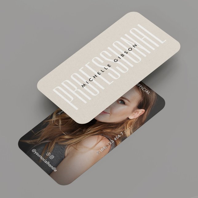 Tarjeta De Visita Sand de foto profesional mínimo simple (Minimal Professional Photo Sand Simple Business Card
)