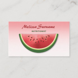 Tarjeta De Visita Sandía Rosa Rodaja Dietista Nutricionista