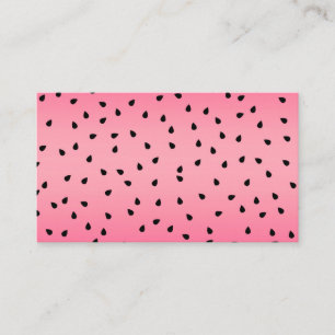 Tarjeta De Visita Sandía Semillas Negras Vibraciones de Verano Rosa 