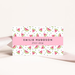 Tarjeta De Visita sandías rosas, semillas de sandía, tienda de fruta