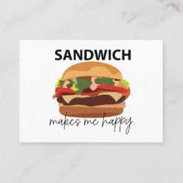 Tarjeta De Visita Sandwich me hace feliz