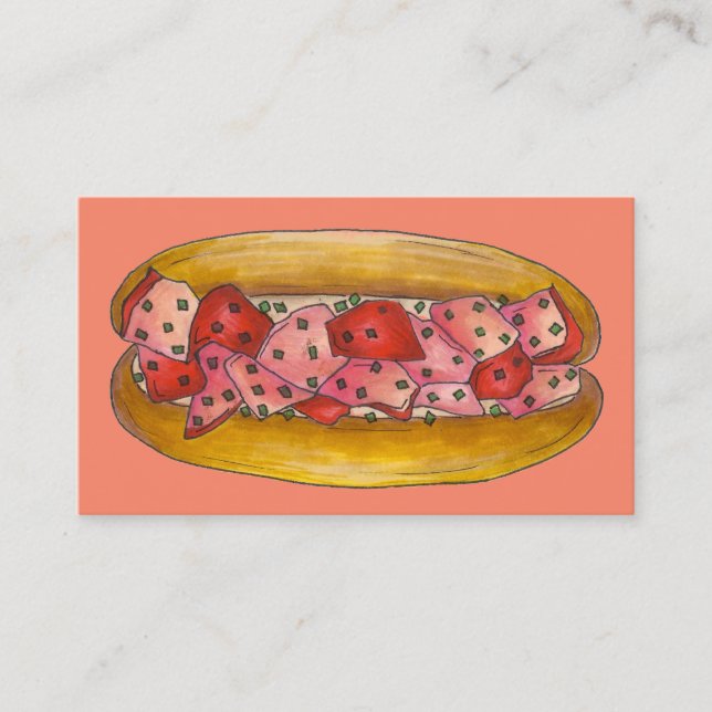 Tarjeta De Visita Sándwich Roll de langosta Maine Food Seafood Beach (Anverso)