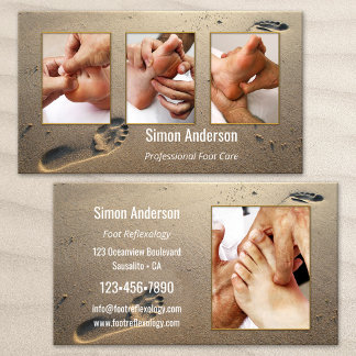 Tarjeta De Visita Sandy Beach Foot Reflexology Tus Fotos