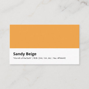 Tarjeta De Visita Sandy Beige "Calidez de la Tierra" Amarillo
