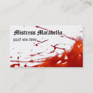 Tarjeta de visita sangrienta de la señora del