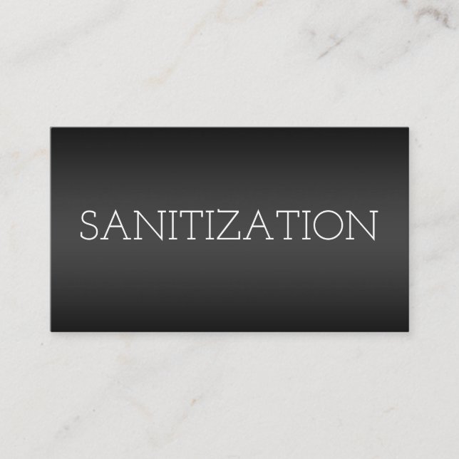 Tarjeta De Visita Sanitization Desinfectant Black (Anverso)
