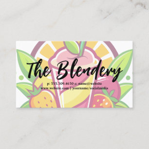 Tarjeta De Visita Sano Blended Smoothie   Ilustraciones de frutas