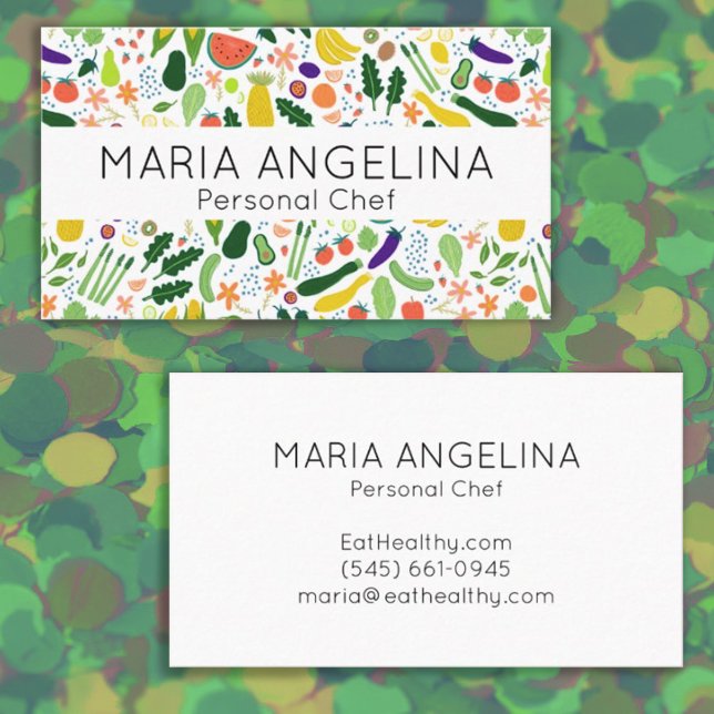 Tarjeta De Visita Sano Chef Personal Nutricionista Veggies Modernos (Subido por el creador)