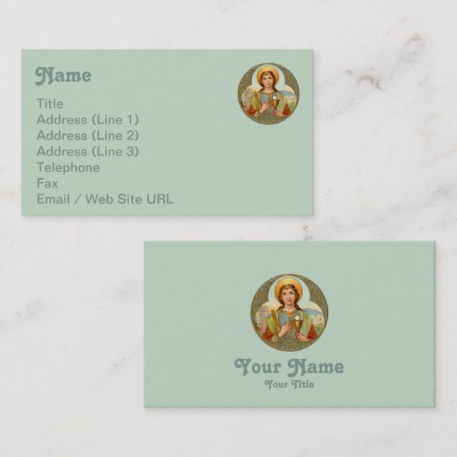 Tarjeta De Visita Santa Bárbara (BK 001) (Anverso / Reverso)