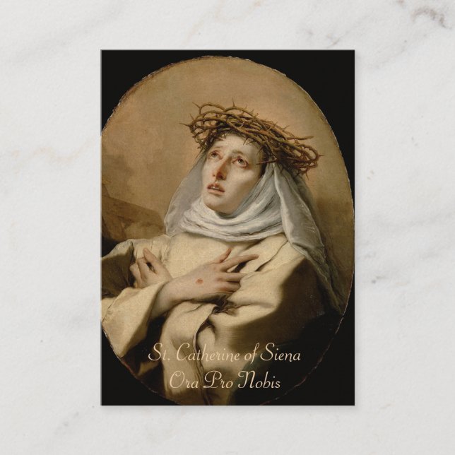 Tarjeta De Visita Santa Catalina de la Oración de Siena Religiosa (Anverso)