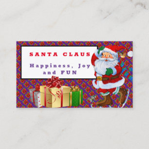Tarjeta De Visita Santa Claus Feliz Navidad