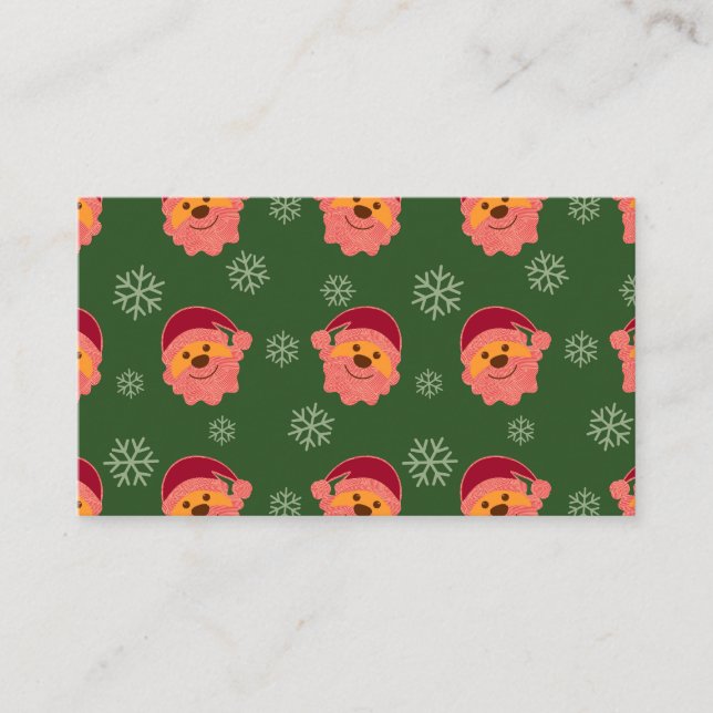 Tarjeta De Visita Santa Claus Green (Anverso)