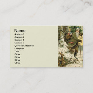 Tarjeta De Visita Santa Claus Navidad Victoriano Árbol de Fiesta 
