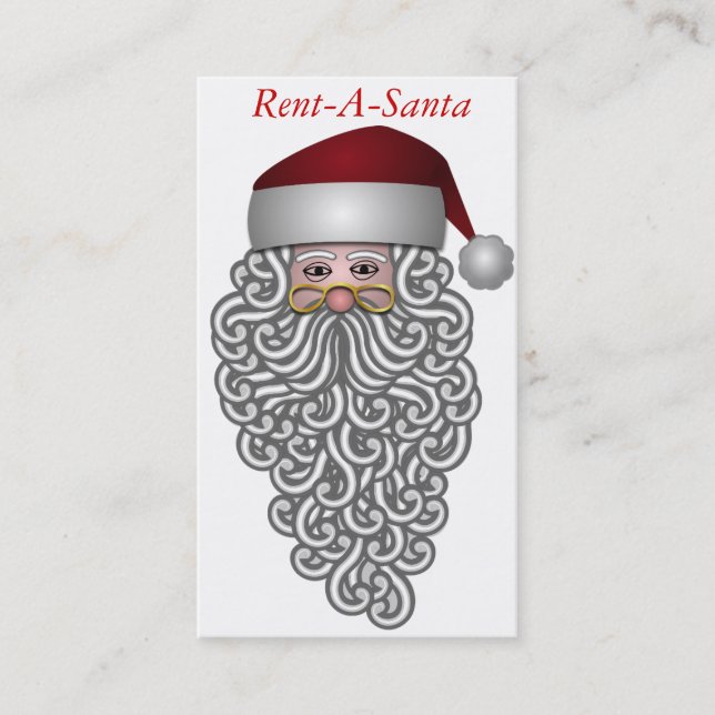 Tarjeta De Visita Santa Claus rent a Santa (Anverso)
