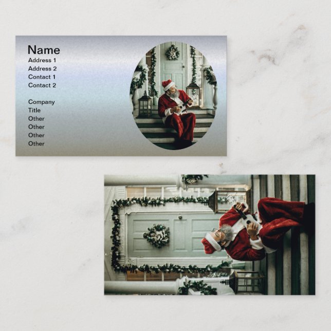 Tarjeta De Visita Santa Claus reproduciendo música (Anverso / Reverso)
