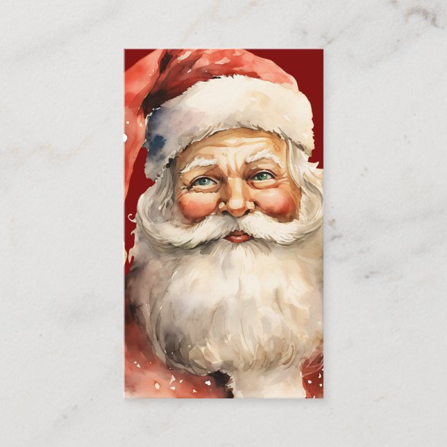 Tarjeta De Visita Santa Claus Retro Christmas (Anverso)