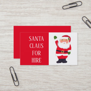 Tarjeta De Visita Santa Claus Xmas Red Hire Sleigh Profesional