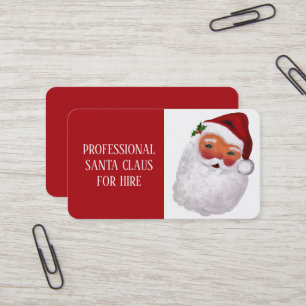 Tarjeta De Visita Santa Claus Xmas Red Hire Sleigh Profesional