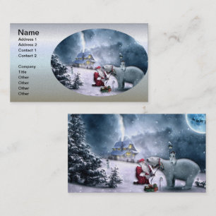 Tarjeta De Visita Santa Claus y el oso polar
