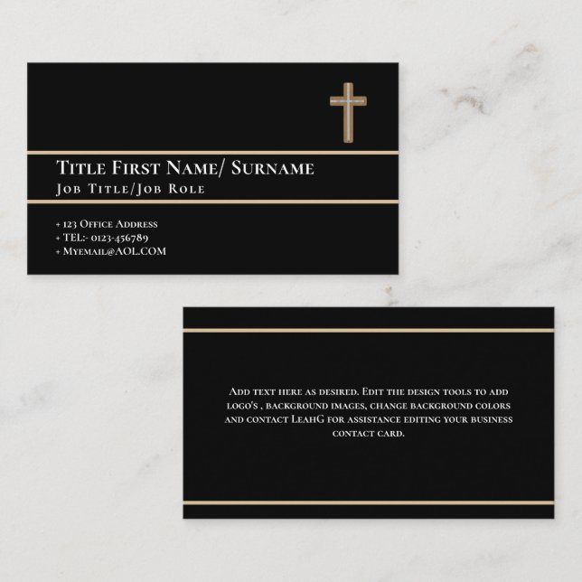 Tarjeta De Visita Santa Cruz Religión Cristiana Culto Iglesia Clérig (Anverso / Reverso)