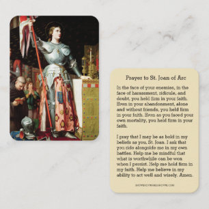 Tarjeta De Visita Santa Juana de Arco Religiosa Santa Carta Católica