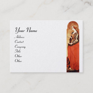 Tarjeta De Visita SANTA MARÍA MAGDALENA Oro, Rojo, Perla Blanca Pape