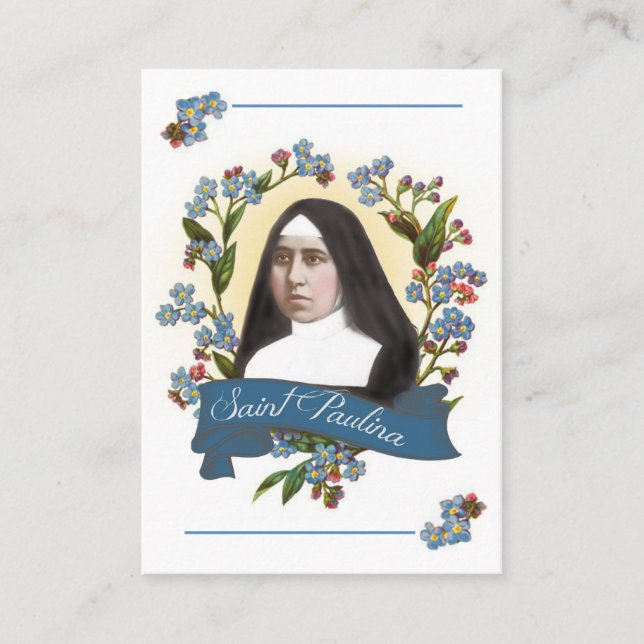 Tarjeta De Visita Santa Paulina Saint de Diabética/Diabetes (Anverso)