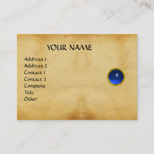 Tarjeta De Visita SAPPHIRE AZUL MON ,pergamino AGATA GRIS, platino