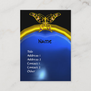 Tarjeta De Visita SAPPHIRE DE MARIPOSAS HYPER MONOGRAM amarillo azul