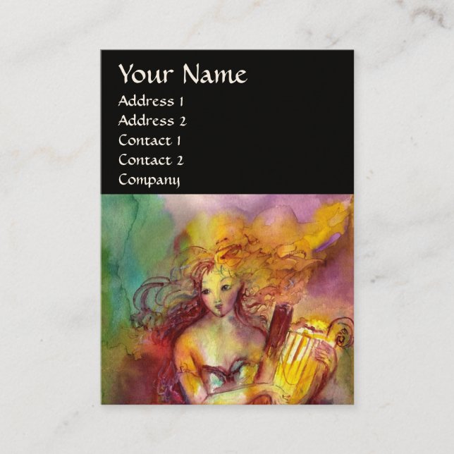 Tarjeta De Visita SAPPHO, MÚSICA DE BAILE Y POESÍA, Negro (Anverso)