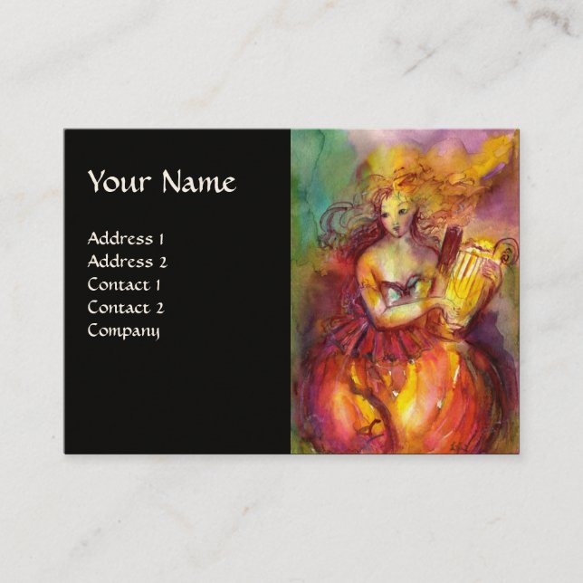 Tarjeta De Visita SAPPHO, MÚSICA DE BAILE Y POESÍA, Negro (Anverso)