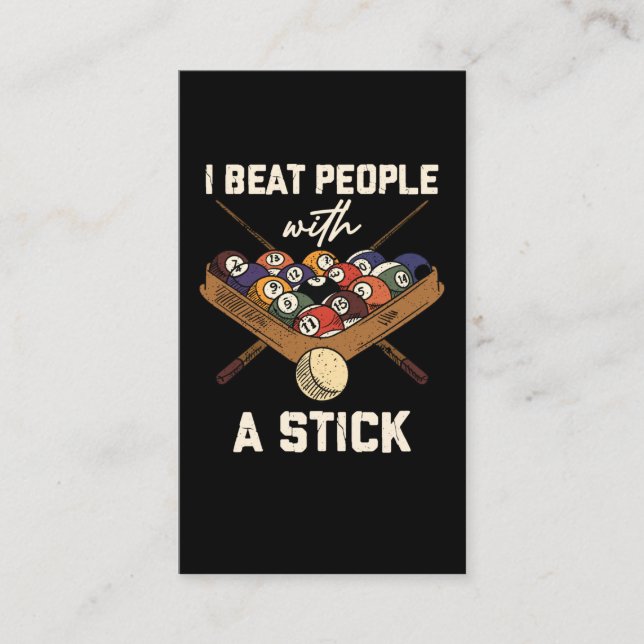 Tarjeta De Visita Sarcastic Billiard 8 Ball Humor Pool (Anverso)