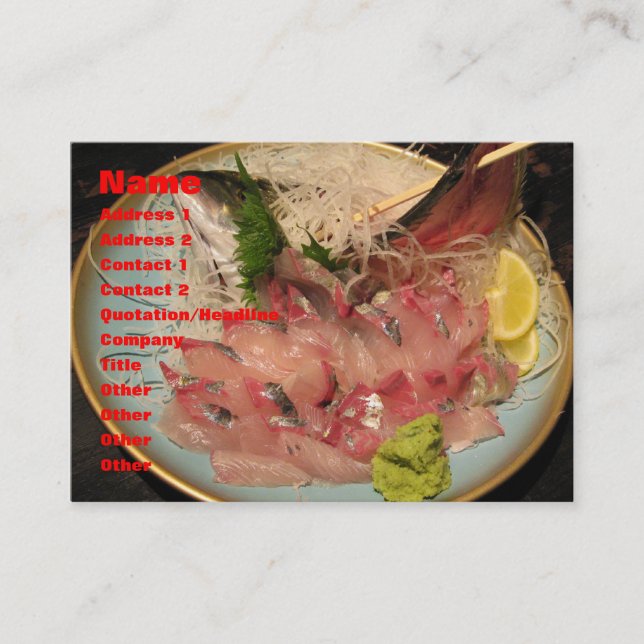 Tarjeta De Visita Sashimi 刺 身 (Anverso)