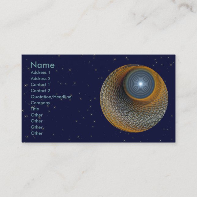Tarjeta De Visita Sassafras Beaver Moon (Anverso)