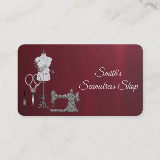 Tarjeta De Visita Sastra de Moda Antigua (Anverso)