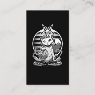 Tarjeta De Visita Satan Cat Fortune Teller Witchy Gótico Kitten