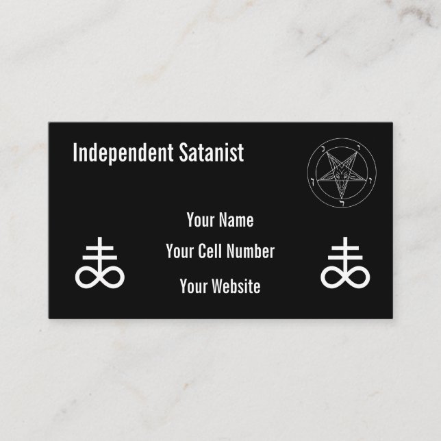 Tarjeta De Visita Satanista Independiente (Anverso)